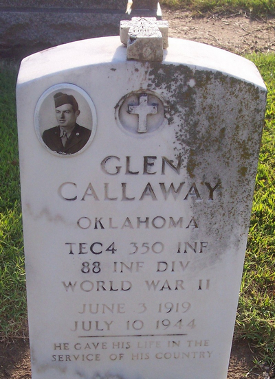 Grave of Glen Callaway of Holdenville, Oklahoma
