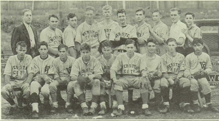 Don Shelton (back row, fourth from left) with the Licoln High School baseball team in 1938