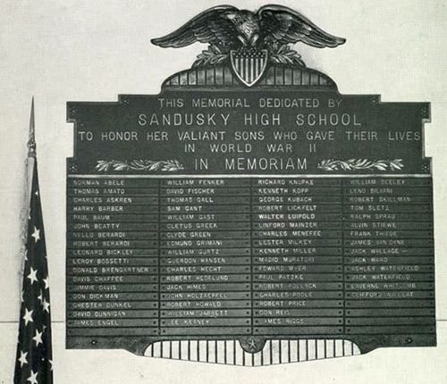 Sandusky High School Memorial Plaque
